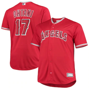 mens shohei ohtani red los angeles angels big and tall repl